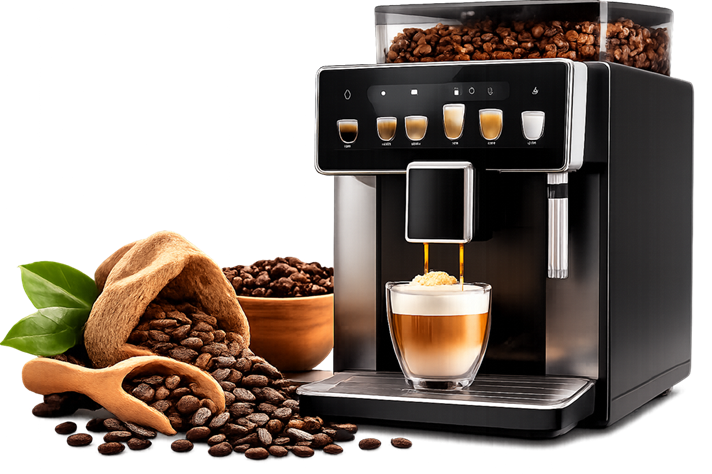 Coffee machine and premium coffee beans